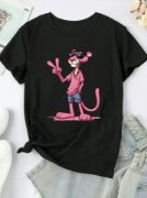 Baskılı Oversize Bisiklet Yaka T-shirt - Beyaz resmi